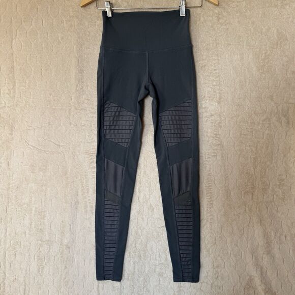 Alo Yoga Leggings Womens XS (2-4)‎ Gray High Waisted Moto Gym Running Athleisure - Picture 16 of 16